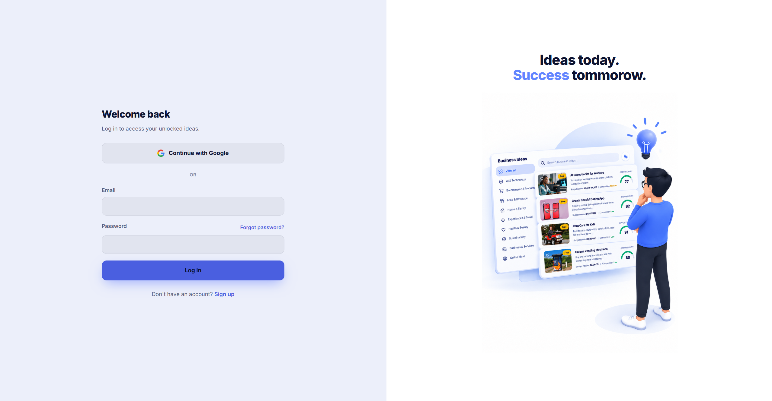 Smart Ideas Database — prihlásenie